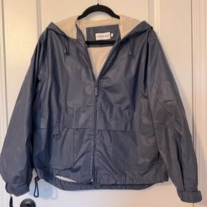 London Fog Navy Hooded and Lined Size Small Windbreaker
